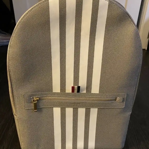 Thom Browne Structured Striped Leather Backpack - Picture 1 of 6